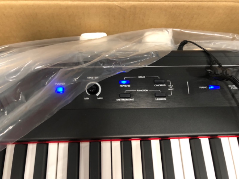 Photo 3 of Alesis Recital – 88 Key Digital Piano Keyboard with Semi Weighted Keys, 2x20W Speakers, 5 Voices, Split, Layer and Lesson Mode, FX and Piano Lessons Recital Piano Only