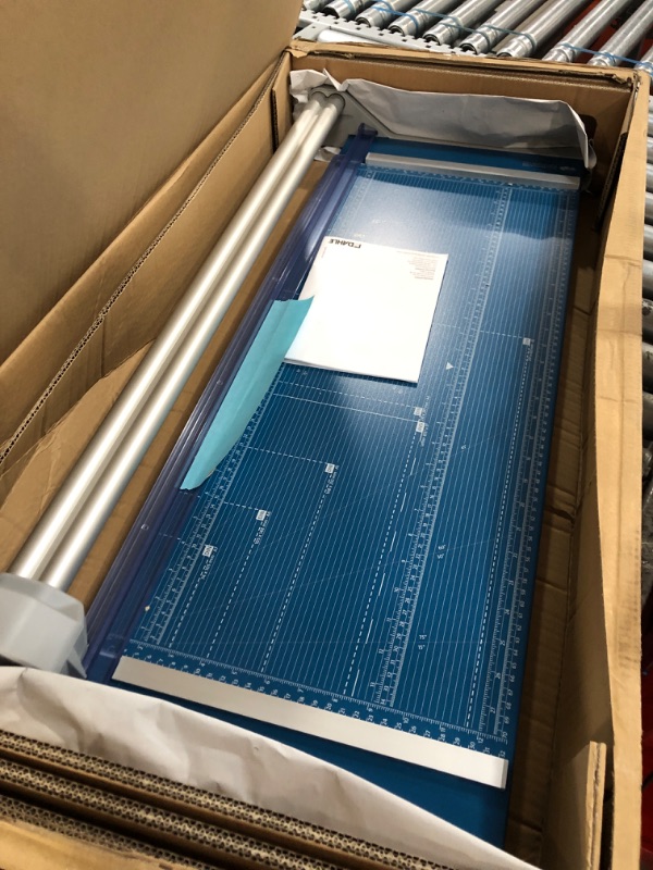 Photo 2 of Dahle 554 Professional Rotary Trimmer, 28" Cut Length, 20 Sheet Capacity, Self-Sharpening, Dual Guide Bar, Automatic Clamp, German Engineered Paper Cutter