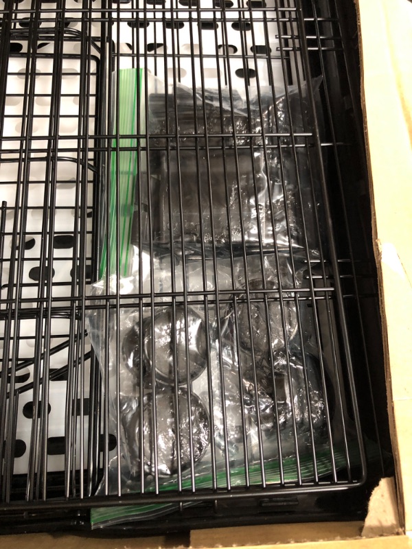 Photo 3 of 26" Rabbit Cage Carry with Pull Out Tray and Caster Size: L25 XW17 XH21 (Black)