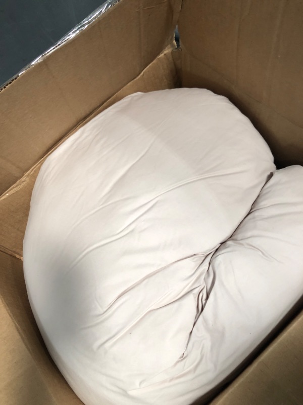 Photo 1 of Boppy Organic Cotton Fabric Cuddle Pregnancy Pillow with Removable, 100% Organic Cotton Pillow Cover | Plush Contoured Support | Prenatal and Postnatal Positioning Organic Biscuit