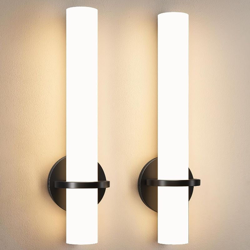 Photo 1 of AIJIASI Gold Wall Sconces Set of Two - Modern Sconces Wall Lighting 18W 3000K Led Wall Lights Acrylic Lampshade Hardwired Wall Light Fixtures for Living Room Bedroom Bathroom Hallway 2-pack