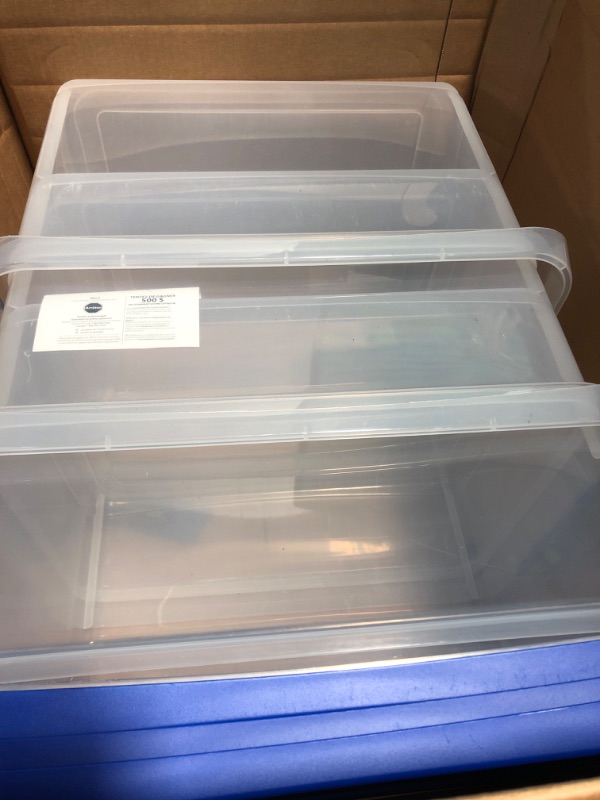 Photo 2 of Bankers Box Heavy Duty Plastic File Storage Box with Hanging Rails, Letter/Legal, 1 Pack (0086205)