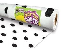 Photo 1 of Black Painted Dots on White Better Than Paper® Bulletin Board Roll & Paper® Bulletin Board Roll Board Roll + Board Roll