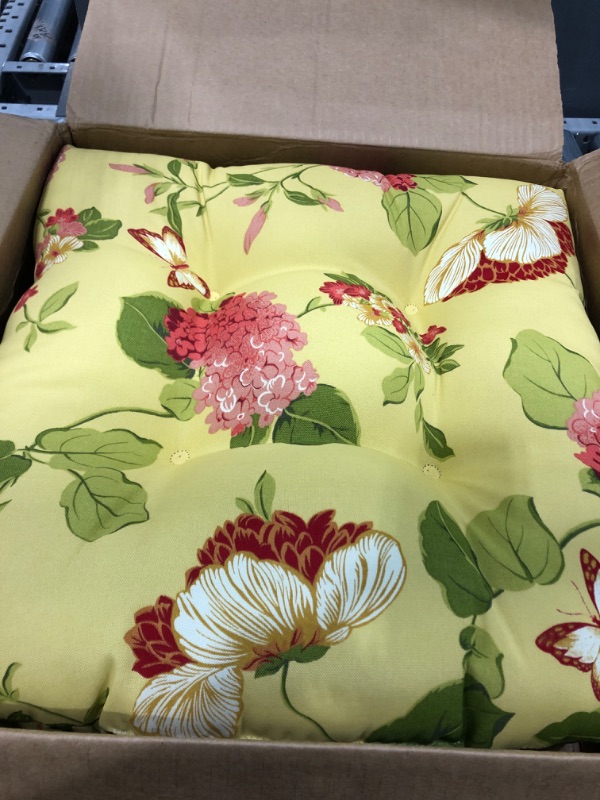 Photo 1 of 2 YELLOW FLORAL OUTSIDE PILLOWS