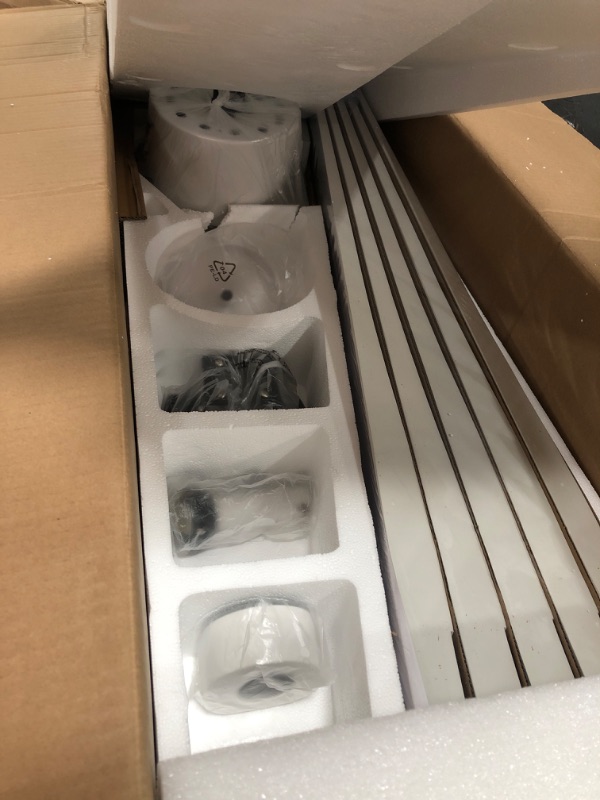 Photo 1 of WINGBO 72 Inch DC Ceiling Fan No Light with 3 Downrods, 5 Reversible Carved Solid Wood Blades, 6-Speed Noiseless DC Motor, Ceiling Fan without Lights in White Finish, ETL Listed 72" DC ceiling fan no light White