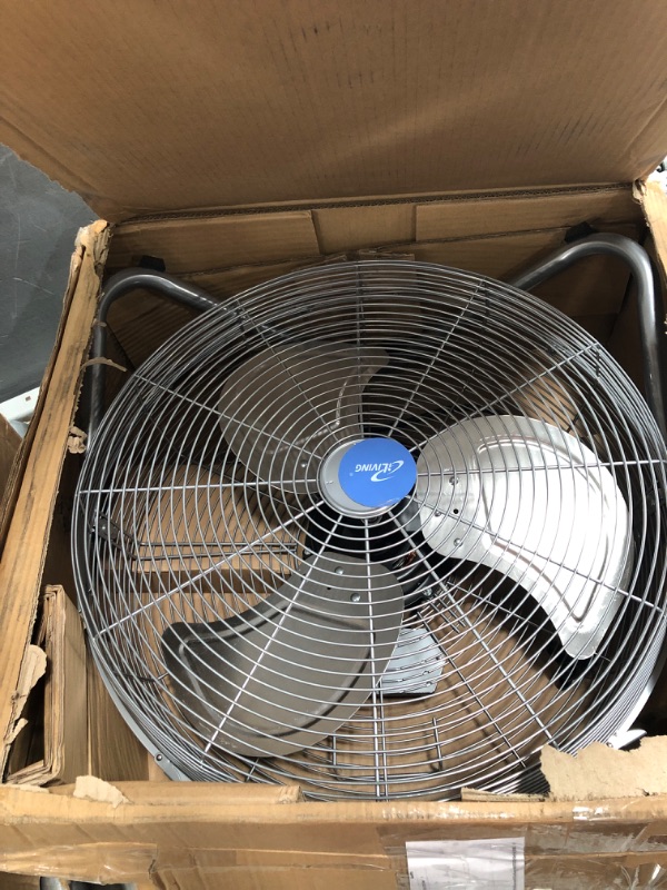 Photo 2 of 20 in. Super Turbo High Velocity Floor Fan 7500 CFM, 225-Watt Motor, Silver