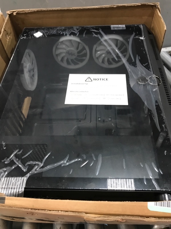 Photo 2 of MUSETEX ATX PC Case Pre-Install 6 PWM ARGB Fans, Mid Tower Gaming Case with Opening Tempered Glass Side Panel Door, Mesh Computer Case, TW8