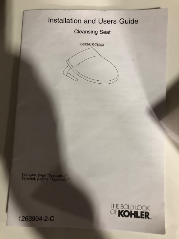 Photo 5 of * used *
KOHLER Puretide Bidet Toilet Seat, round Manual Non Electric Bidet with Adjusting Spray Pressure and Position, 