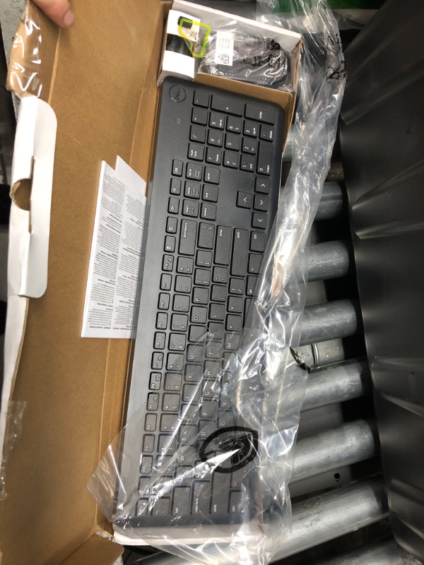 Photo 2 of Dell Wireless Keyboard and Mouse - KM3322W, Wireless - 2.4GHz, Optical LED Sensor, Mechanical Scroll, Anti-Fade Plunger Keys, 6 Multimedia Keys, Tilt Leg - Black