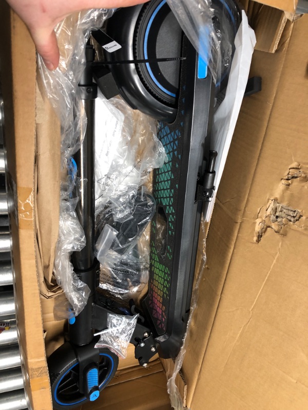 Photo 2 of (PARTS ONLY)EVERCROSS EV06C Electric Scooter, Foldable Electric Scooter for Kids Ages 6-12, Up to 9.3 MPH & 5 Miles, LED Display, Colorful LED Lights, Lightweight Kids Electric Scooter Black Blue