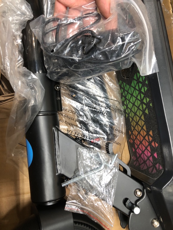 Photo 1 of (PARTS ONLY)EVERCROSS EV06C Electric Scooter, Foldable Electric Scooter for Kids Ages 6-12, Up to 9.3 MPH & 5 Miles, LED Display, Colorful LED Lights, Lightweight Kids Electric Scooter Black Blue