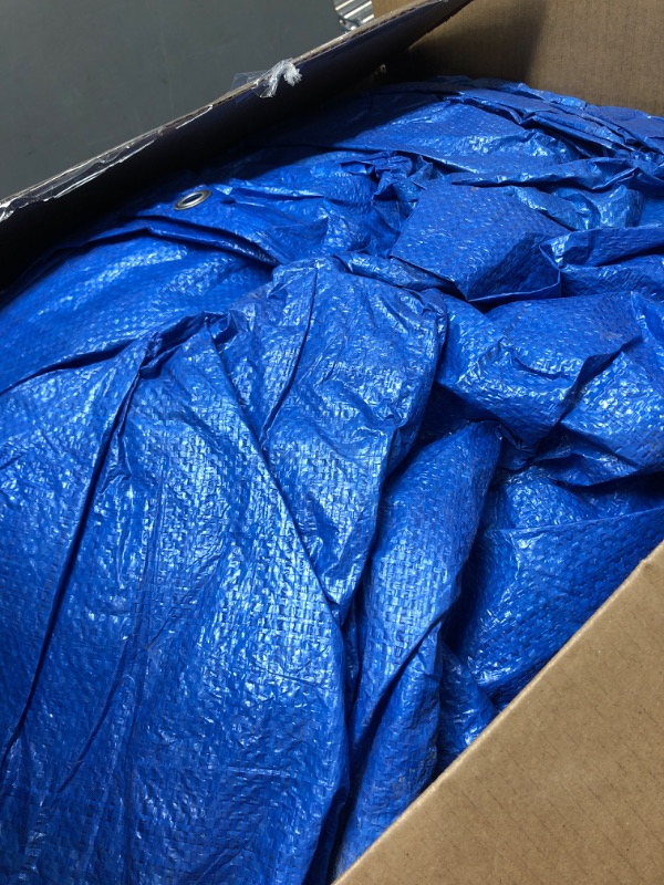 Photo 2 of 20x30 Multi-Purpose Blue Economy Poly Tarp (20'x30')