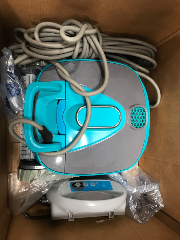 Photo 2 of **MINOR WEAR & TEAR**SereneLife - Automatic Robot Pool Cleaner, Pool Cleaning Robot with Three Motors, Wall Climbing, Cleans up to 50ft, Traps and Locks in All Sorts of Dirt and Debris
