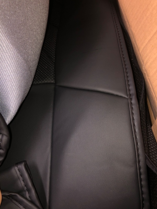 Photo 2 of TIEHESYT Black Car Seat Covers Full Set, Breathable Leather Automotive Front and Rear Seat Covers & Headrest for Comfortable Driving, Universal Auto Interior Fit for Most Kinds of Vehicles, Cars Elegant Black Front Pair and Rear