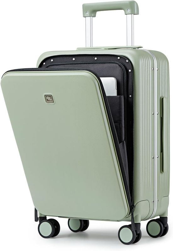 Photo 1 of **[READ NOTES]**STOCK IMAGE FOR SAMPLE**
Hanke Upgrade 18" Luggage with Front Laptop Pocket, Rolling Suitcase with Spinner Wheels and TSA Lock, Aluminum Frame 