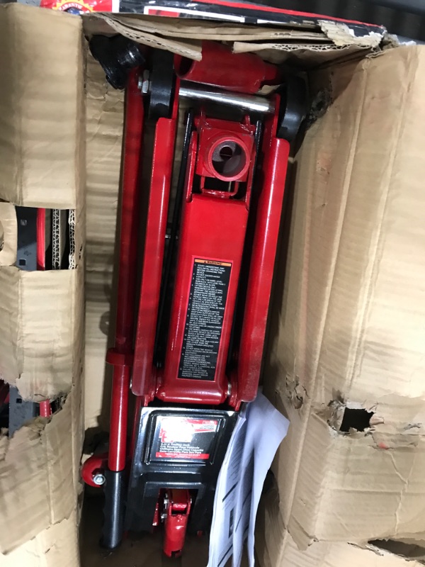 Photo 2 of BIG RED T83006 Torin Hydraulic Trolley Service/Floor Jack with Extra Saddle (Fits: SUVs and Extended Height Trucks): 3 Ton (6,000 lb) Capacity, Red
