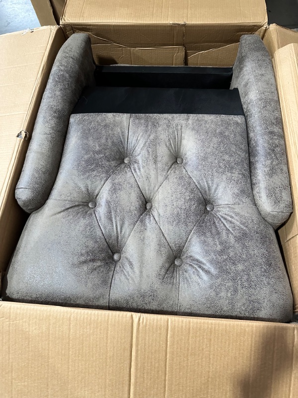 Photo 1 of **PARTS ONLY** **DAMAGE** **MISSING HARDWARE** GDFStudio Medford Brown Tufted Club Chair
