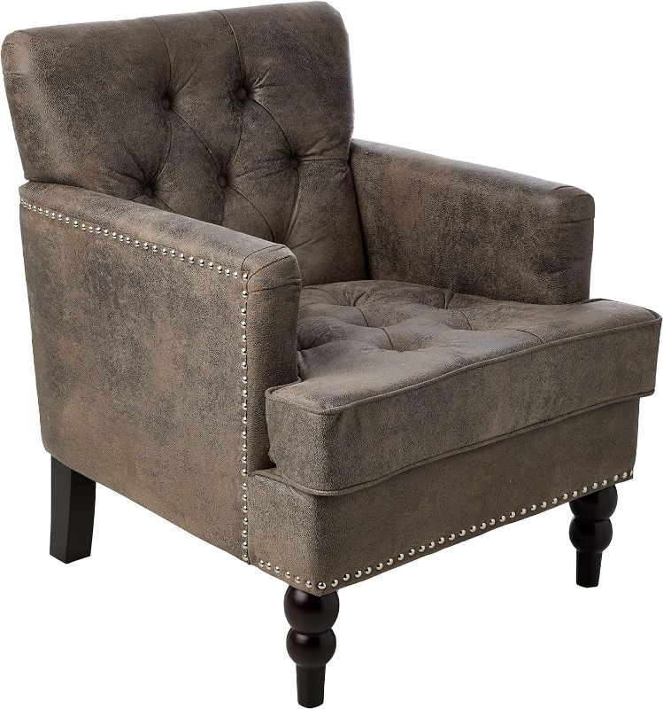 Photo 1 of **PARTS ONLY** **DAMAGE** **MISSING HARDWARE** GDFStudio Medford Brown Tufted Club Chair