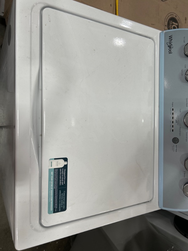 Photo 1 of Whirlpool 3.5-cu ft High Efficiency Agitator Top-Load Washer (White)