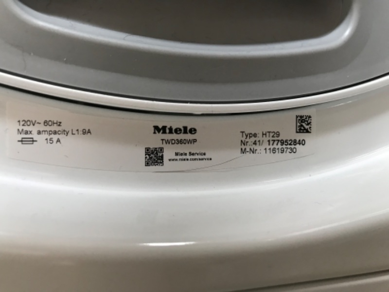 Photo 1 of Miele T1 Series 4.02-cu ft Stackable Ventless Smart Electric Dryer (Lotus White) ENERGY STAR