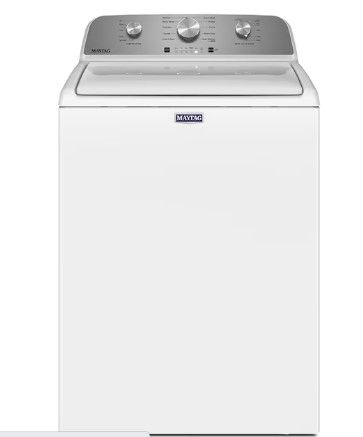 Photo 1 of Maytag 4.5-cu ft High Efficiency Agitator Top-Load Washer (White)
