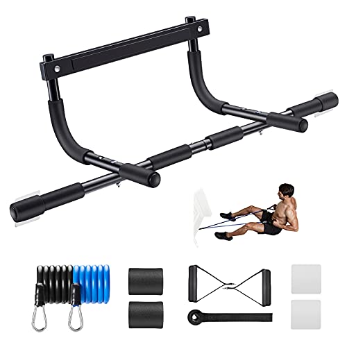 Photo 1 of Ally Peaks Pull Up Bar for Doorway Thickened Steel Max Limit 440 lbs Upper Body Fitness Workout Bar Multi-Grip Strength for Doorway Indoor Chin-Up Bar Fitness Trainer for Home Gym Portable