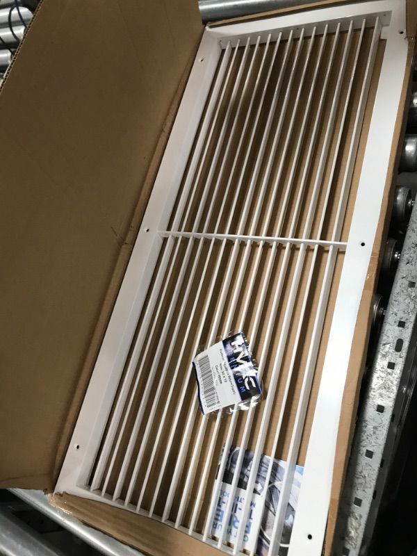 Photo 2 of 30"w X 12"h Aluminum Adjustable Return/Supply HVAC Air Grille - Full Control Horizontal Airflow Direction - Vent Duct Cover - Single Deflection [Outer Dimensions: 31.85"w X 13.85"h] 30x12