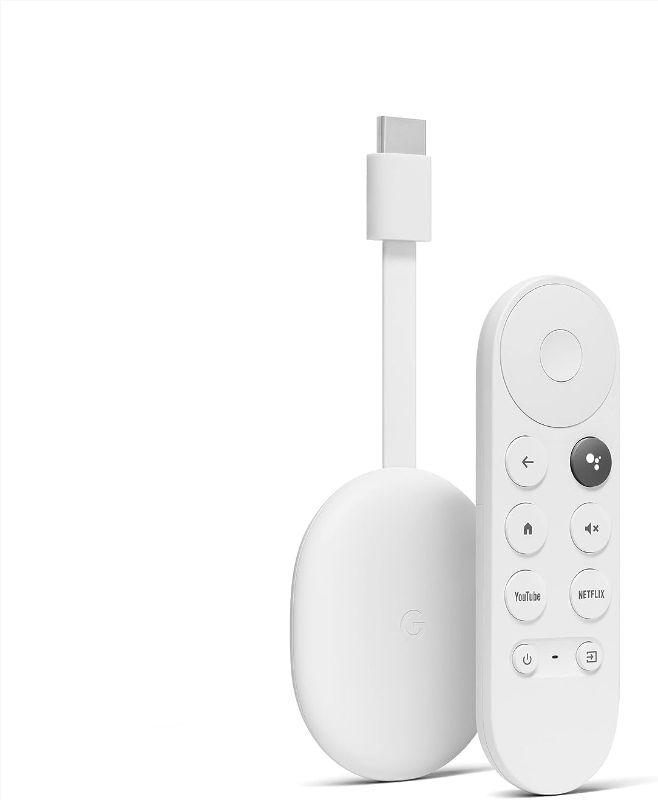 Photo 1 of Chromecast with Google TV (HD) - Streaming Stick Entertainment on Your TV with Voice Search - Watch Movies, Shows, and Live TV in 1080p HD - Snow
