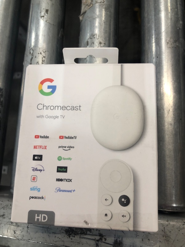 Photo 2 of Chromecast with Google TV (HD) - Streaming Stick Entertainment on Your TV with Voice Search - Watch Movies, Shows, and Live TV in 1080p HD - Snow
