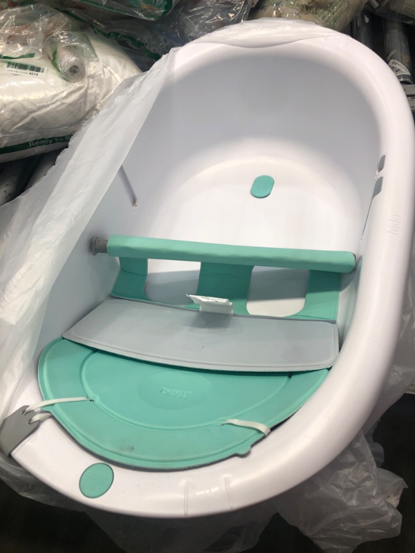 Photo 2 of 4-in-1 Grow-with-Me Bath Tub by Frida Baby Transforms Infant Bathtub to Toddler Bath Seat with Backrest for Assisted Sitting in Tub