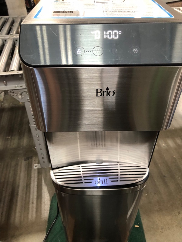 Photo 4 of (PARTS ONLY)Brio Moderna Bottom Load Water Cooler Dispenser - Tri-Temp, Adjustable Temperature, Self-Cleaning, Touch Dispense, Child Safety Lock, Holds 3 or 5 Gallon Bottles, Digital Display and LED Light Stainless Steel Moderna