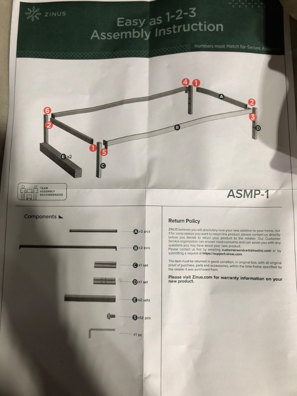 Photo 3 of * for narrow twin * 
ZINUS Mia Metal Platform Bed Frame / Wood Slat Support / No Box Spring Needed / Easy Assembly, 