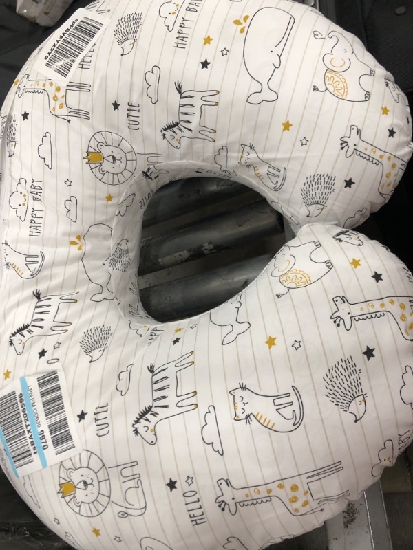 Photo 1 of Boppy Nursing Pillow Original Support, White and Gold Notebook, Ergonomic Nursing Essentials for Bottle and Breastfeeding, Firm Fiber Fill, with Removable Nursing Pillow Cover, Machine Washable
