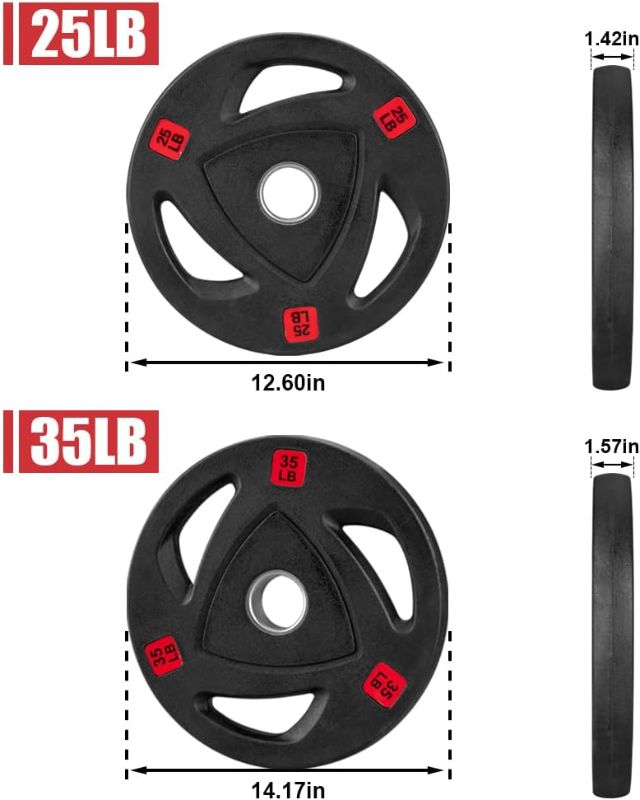 Photo 1 of 1 pk BENBEN Weight Plates - Durable Rubber Grip Plates for Strength Training, Weightlifting, and Crossfit. Suitable for Weightlifting and Strength Training in Home & Gym
 