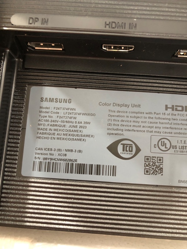 Photo 1 of Samsung 23.8" 16:9 IPS Monitor