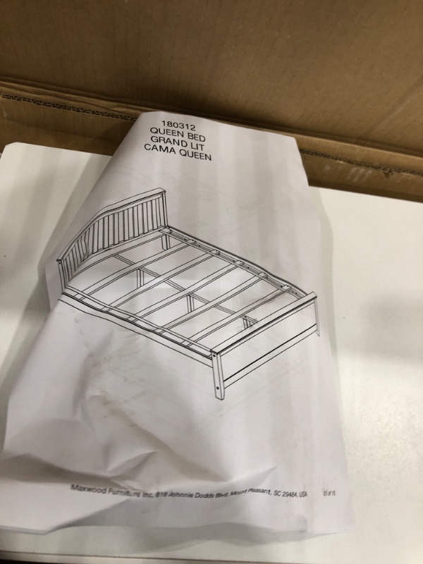 Photo 3 of **INCOMPLETE BOX 1 OF SET**- Max & Lily Bunk Bed, L Shaped Full-Over-Queen Bed Frame for Kids with Ladder on End, Solid Wood Bunk Bed for Kids, No Box Spring Needed, White White Full/Queen Bunk