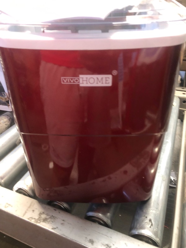 Photo 1 of VIVOHOME Electric Portable Compact Countertop Automatic Ice Cube Maker Machine with Hand Scoop and Self Cleaning Function 26lbs/Day Red

