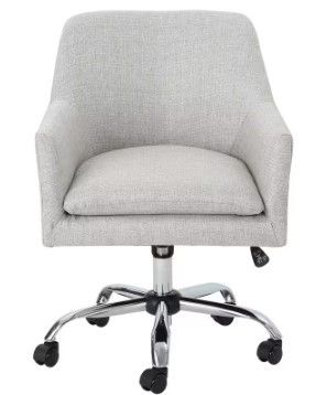 Photo 1 of Johnson Mid-Century Modern Beige Fabric Adjustable Home Office Chair with Wheels
