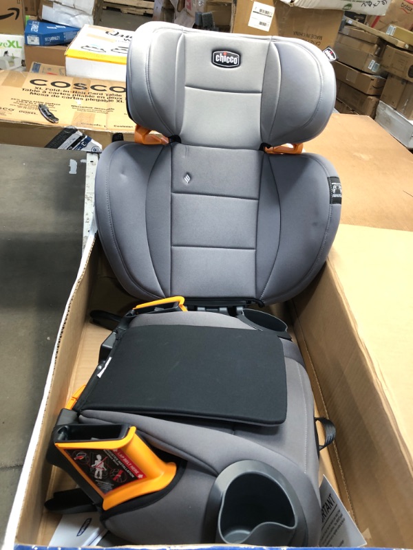 Photo 2 of Chicco KidFit ClearTex Plus 2-in-1 Belt-Positioning Booster Car Seat, Backless and High Back Booster Seat, for Children Aged 4 Years and up and 40-100 lbs. | Drift/Grey KidFit Plus with ClearTex® No Chemicals Drift/Grey