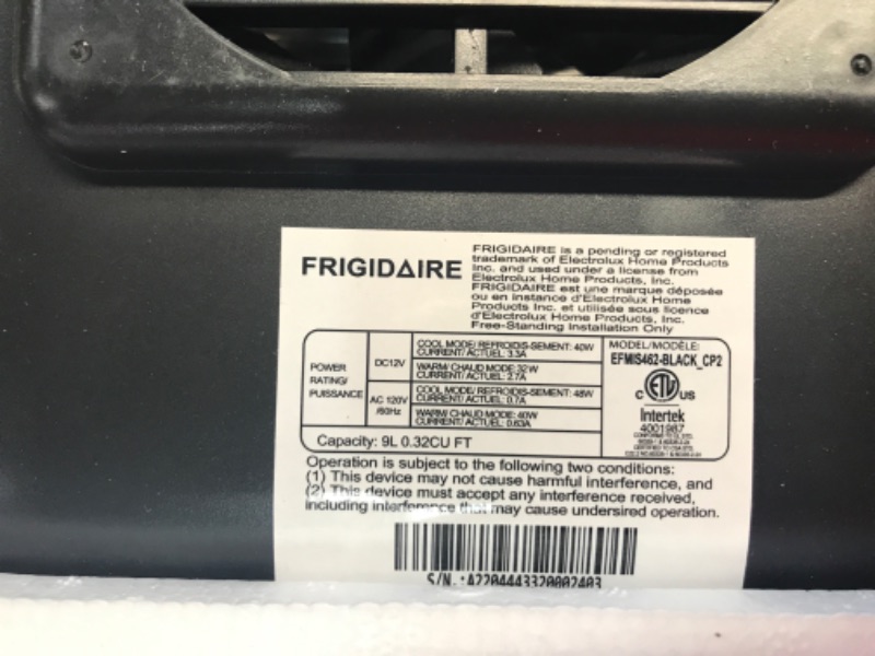 Photo 3 of *MISSING POWER CORD* FRIGIDAIRE EFMIS462-BLACK 12 Can Retro Mini Portable Personal Fridge/Cooler for Home, Office or Dorm, Black BLACK Cooler