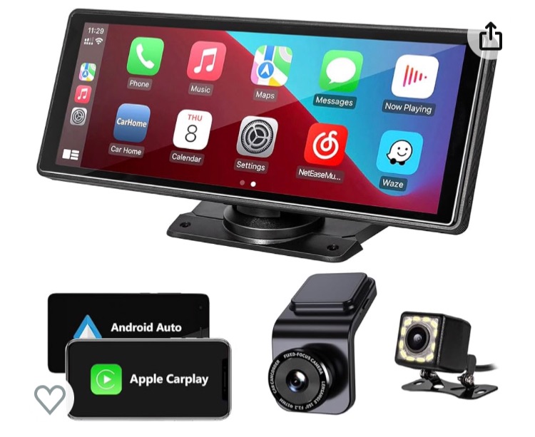 Photo 1 of ACTASIAN 10.26Inch Portable Car Stereo with HD Dash Cam, Wireless Carplay and Android Auto Car Radio