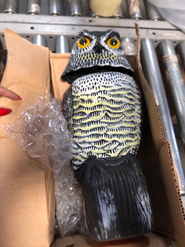 Photo 2 of CTREE Owl Decoys to Scare Birds Away with Rotating Head,Natural Enemy Bird Deterrent Realistic Eyes & Waterproof Shape Fake Owl Scarecrow Bird Control