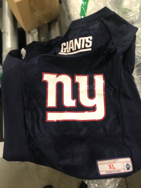 Photo 2 of Littlearth NFL New York Giants Stretch Pet Jersey, Team Color, X-Large