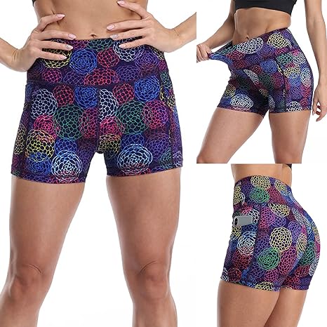 Photo 1 of High Pants Fitness Shorts Women's Buttock Lift Waist Yoga Sports Running Yoga Pants Yoga Pants with Pockets 