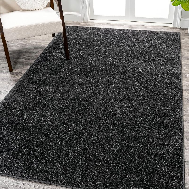 Photo 1 of 3X5  BLACK Indoor Area-Rug Casual Contemporary Solid Traditional Easy-Cleaning Bedroom Kitchen Living Room Non Shedding