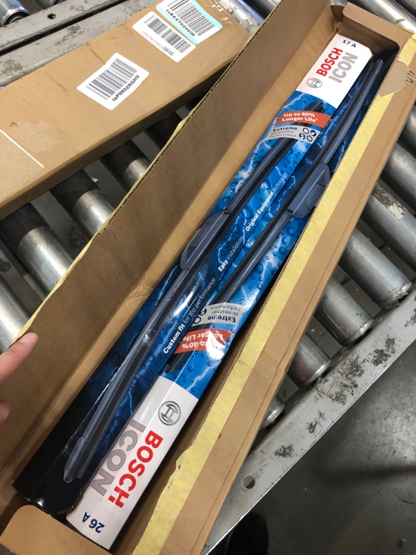 Photo 2 of BOSCH ICON 26A17A Driver & Passenger Side Premium Beam Wiper Blades - Set of 2 Combo Pack (26A & 17A) 26A and 17A Frustration Free Combo Wiper Blades