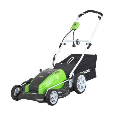 Photo 1 of "GreenWorks 25112 21-Inch 13-Amp Push Start Electric Walk Behind Lawn Mower"
