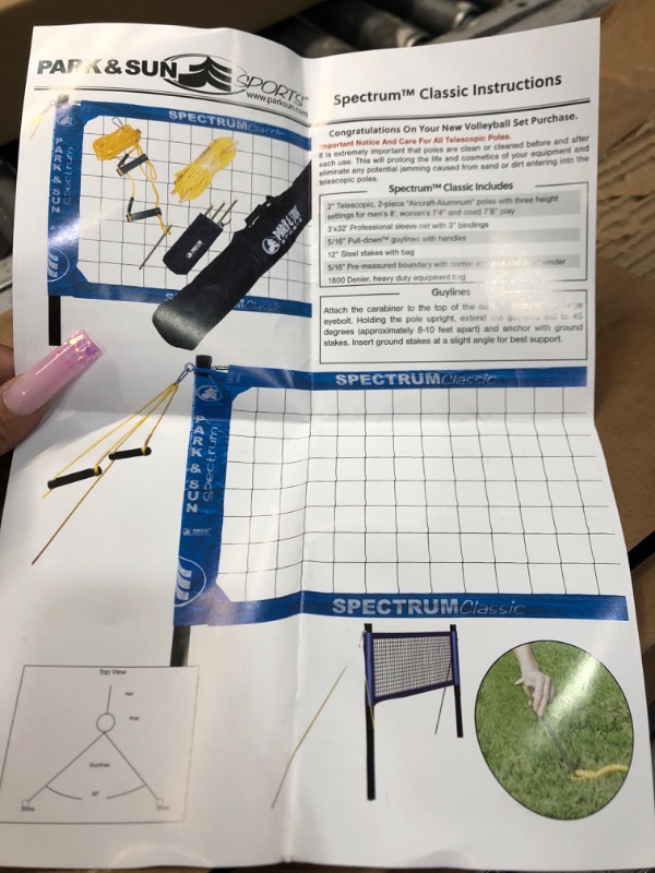 Photo 2 of **PARTS ONLY** Park & Sun Sports Spectrum Classic: Portable Professional Outdoor Volleyball Net System