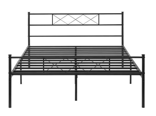 Photo 1 of ***USED/DIRTY**
Queen Size Metal Bed Frame 60 in. W Metal Platform Bed Headboard and Footboard Metal Slat Support Black Bed Frames
