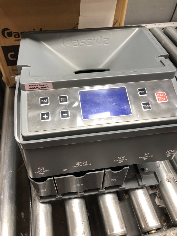 Photo 3 of ***PARTS ONLY NOT FUNCTIONAL***Cassida C300 Professional USD Coin Counter, Sorter and Wrapper/Roller | 35% Faster Wrapping Coins with Quickload Technology | 300 Coins/Minute | Printing-Compatible | Includes 5 Wrapper Sets